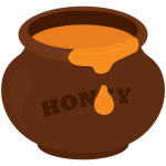 إناء مليء بالعسل وتتساقط منه بعض القطرات